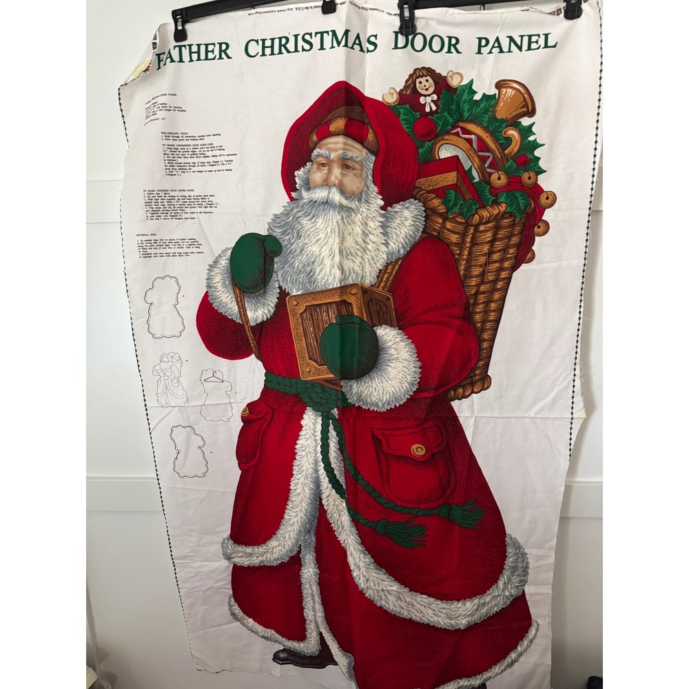 Cranston Print Works Father Christmas Door Panel‎ Fabric Santa Sewing Project
